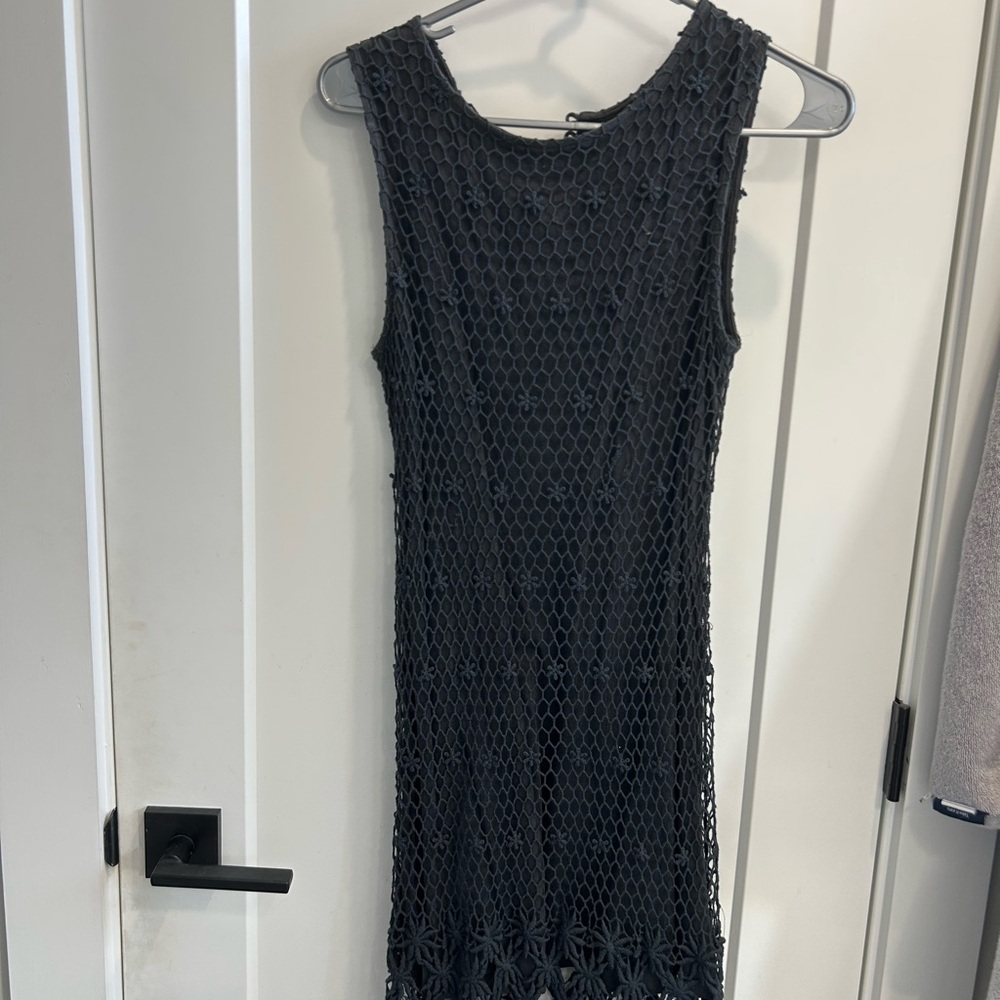 NWT - Zara Navy Blue Textured Mini Dress